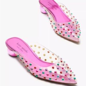 Kate Spade Honor pumps PVC mules clear/multi 9 NIB